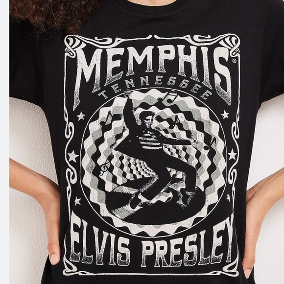 NWT Maurices black and white Memphis Elvis Presley band tee Size XXL - Picture 7 of 10